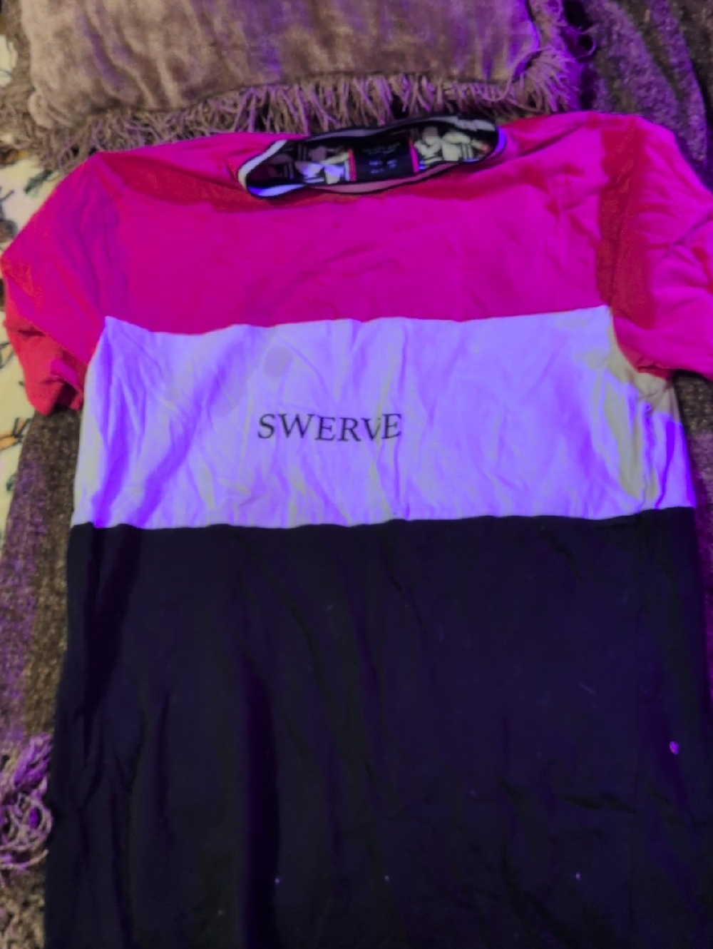 Swerve Colorblock Short Sleeve Tee - Pink/White/Black